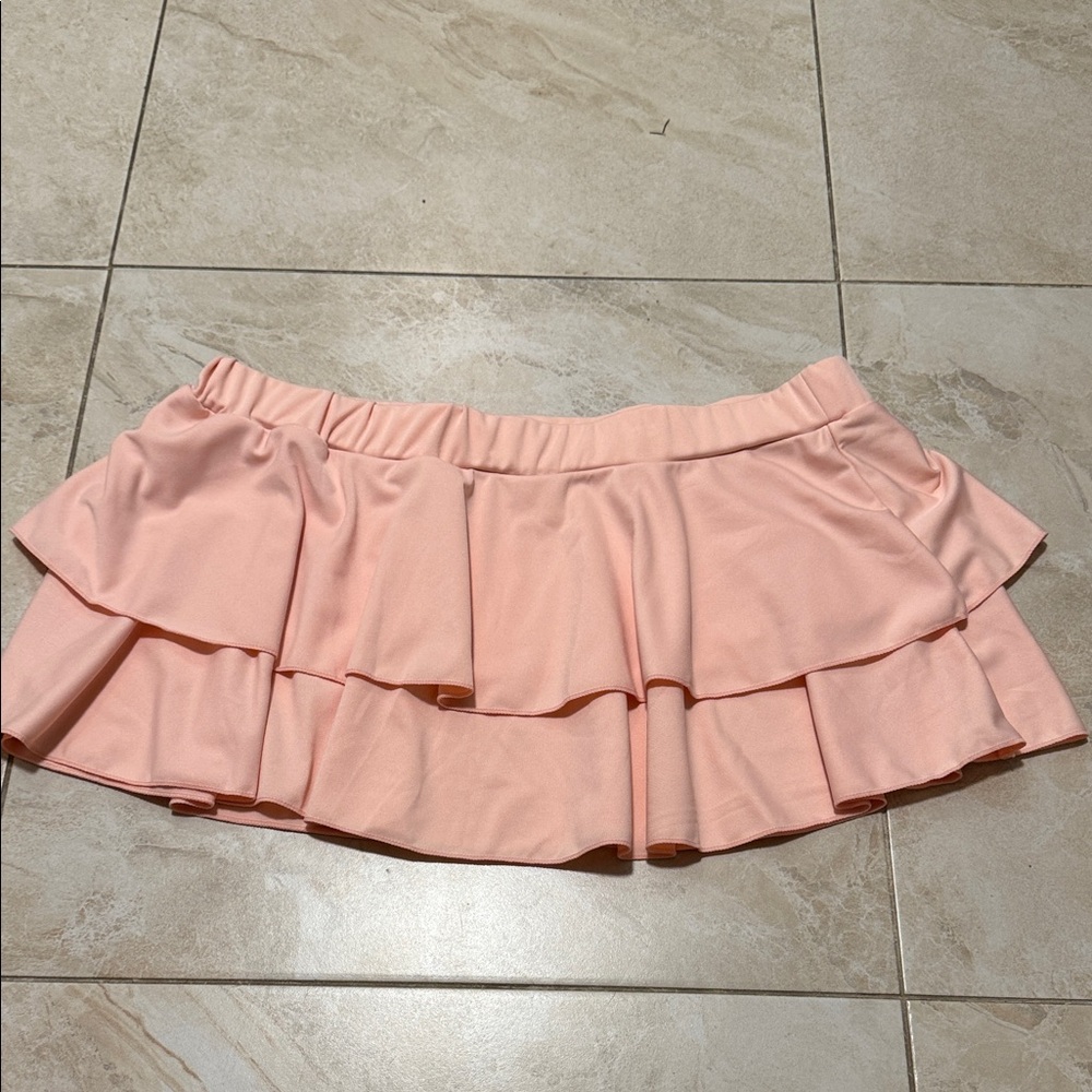 Avid love Chic Pink Layered Mini Skirt